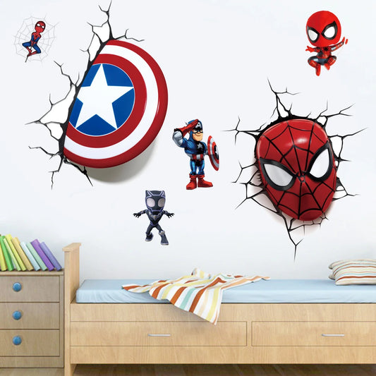 3D Avengers Wall Decal for Kids Room - Removable Superhero Wall Sticker