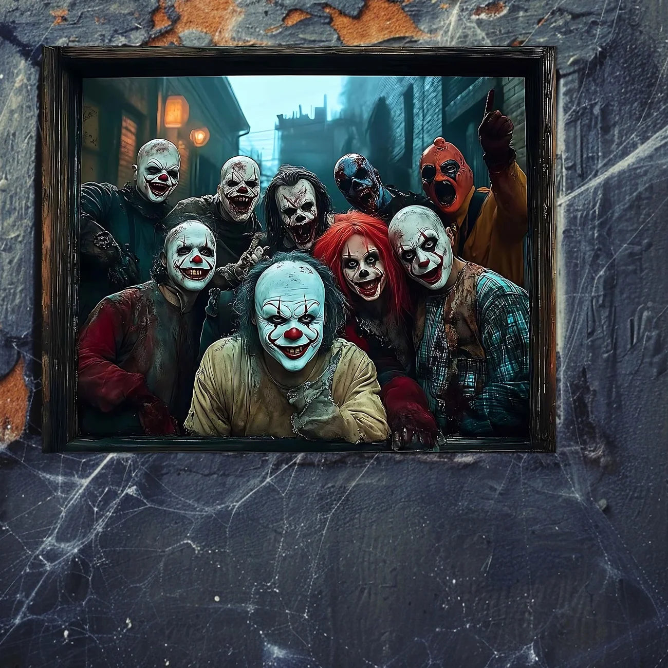 Halloween Scary Clown Banner - Creepy Wall Art Decor for Living Room, Bedroom & Office (Polyester)