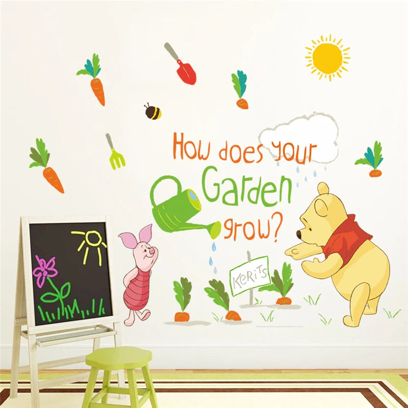 Winnie the Pooh Wall Decal - Cute Cartoon Bear Wall Sticker for Kids' Room, Nursery & Bedroom Decor