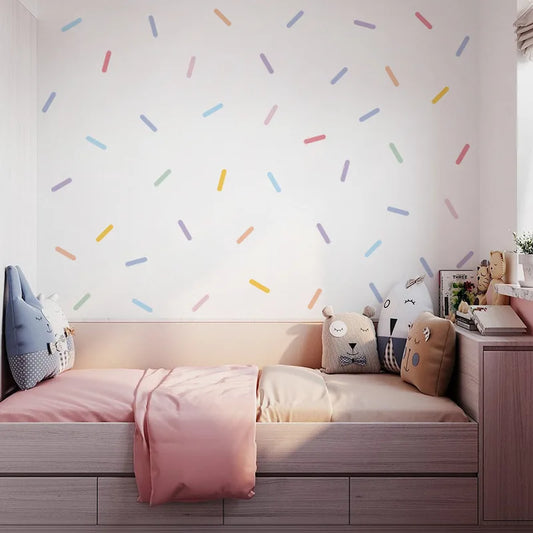 Scandinavian Style Confetti Wall Decals - Colorful, Self-Adhesive Stickers for Nursery & Kids' Room Decor