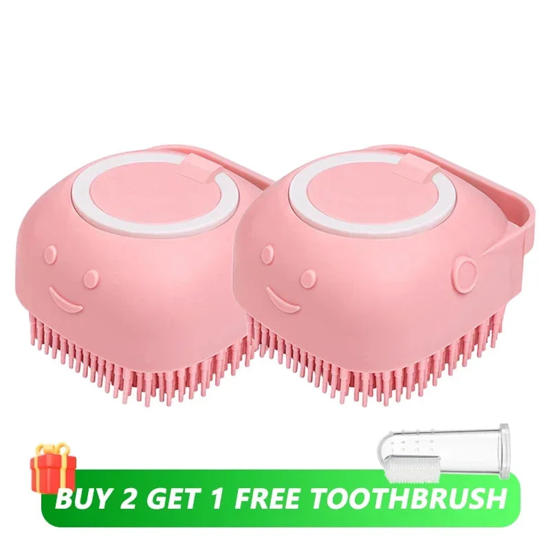 Silicone Pet Shampoo Dispenser & Massage Brush