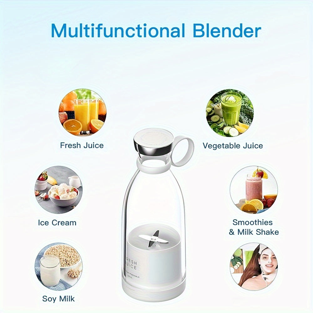 11.83oz Portable Electric Wireless Mini Fruit Blender Juicer - USB Rechargeable, Perfect for On-the-Go Smoothies