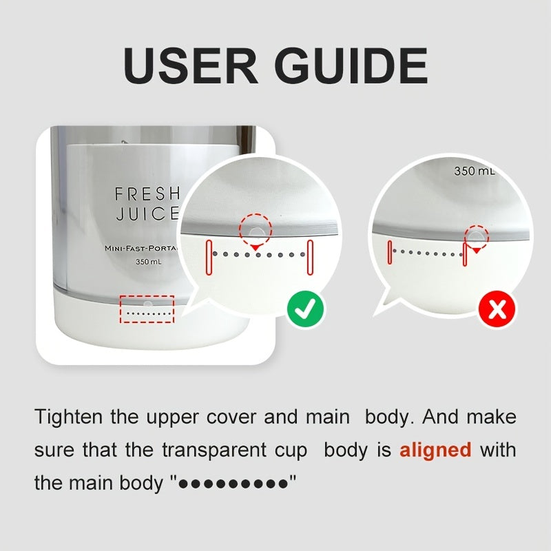 11.83oz Portable Electric Wireless Mini Fruit Blender Juicer - USB Rechargeable, Perfect for On-the-Go Smoothies