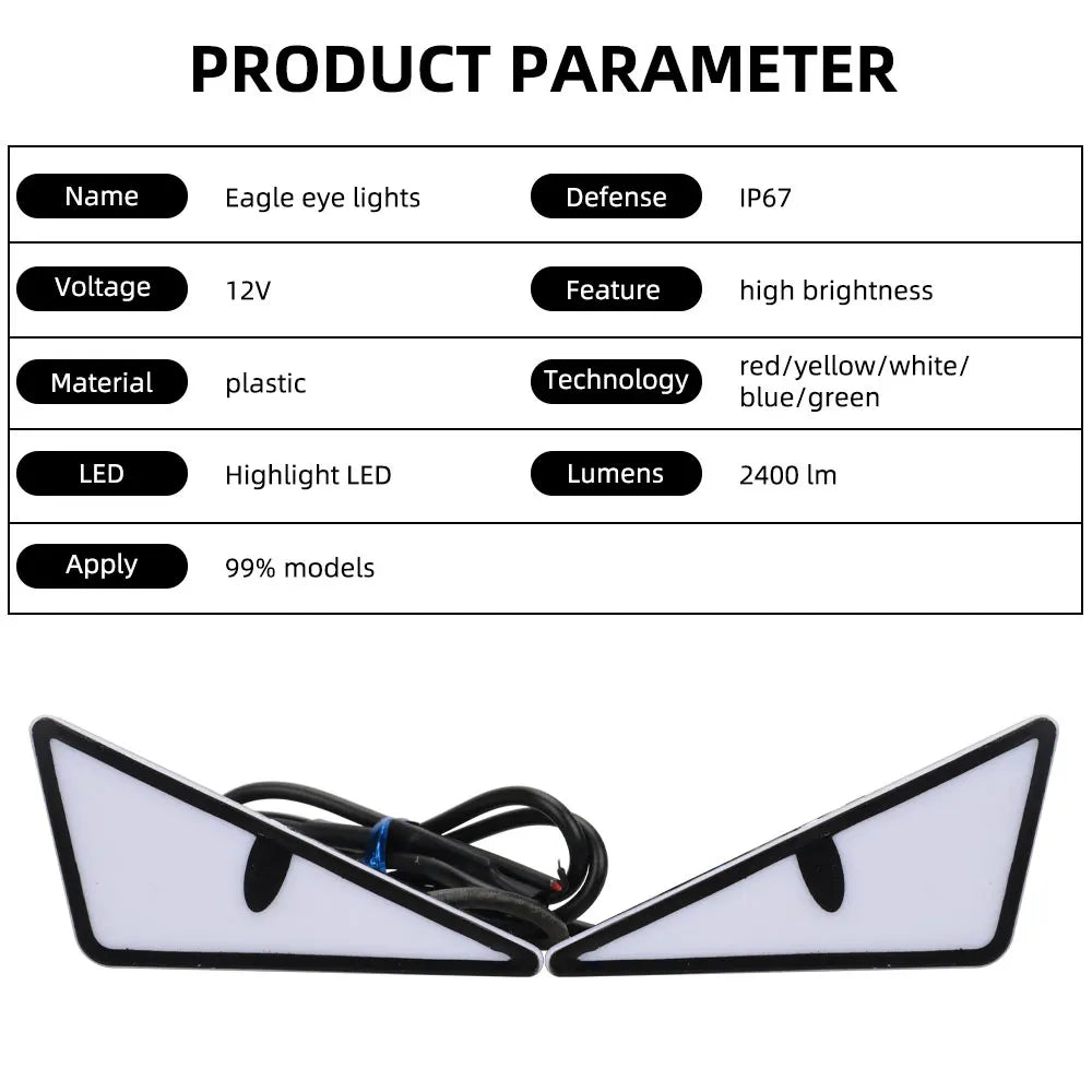 Universal Car LED Devil Eyes Light Demon Eyes Headlight Motorcycle Mini Turn Signal Flasher Tail Lamp Auto Decoration Lights