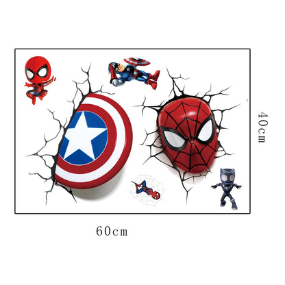 3D Avengers Wall Decal for Kids Room - Removable Superhero Wall Sticker