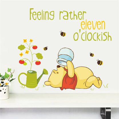 Winnie the Pooh Wall Decal - Cute Cartoon Bear Wall Sticker for Kids' Room, Nursery & Bedroom Decor