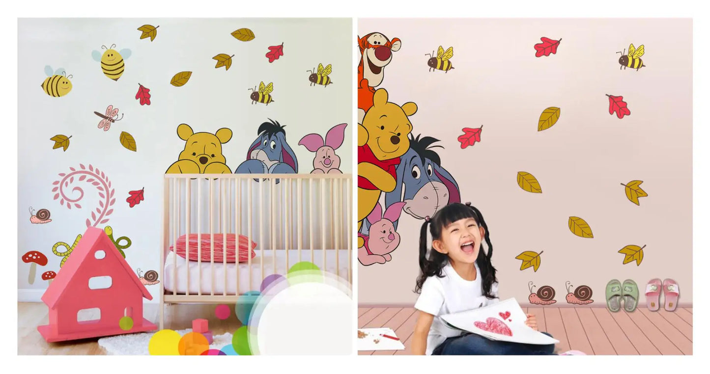 Winnie the Pooh Wall Decal - Cute Cartoon Bear Wall Sticker for Kids' Room, Nursery & Bedroom Decor