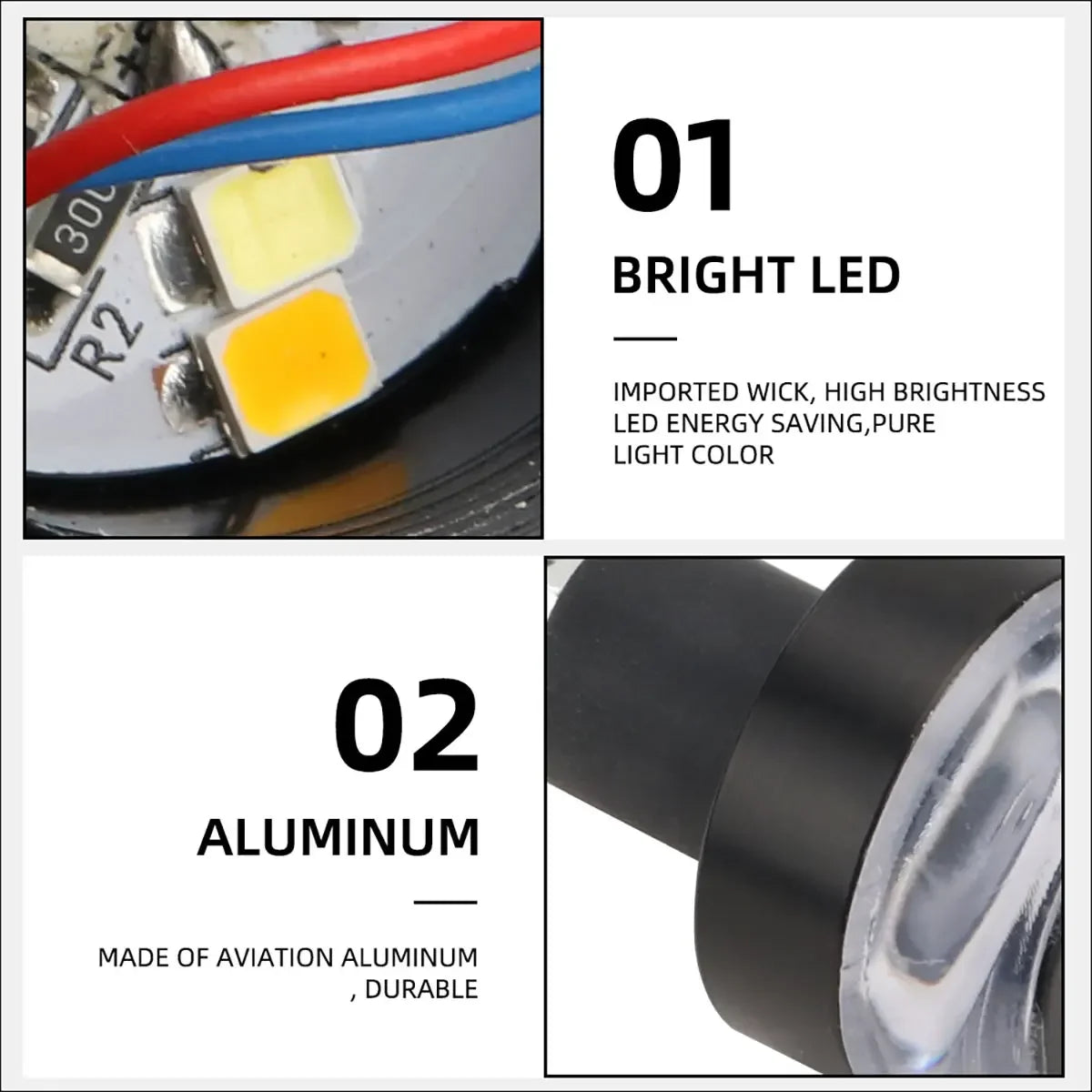 2Pcs Motorcycle LED Handlebar End Lights - Multi-Function Turn Signal, Brake & Parking Lights