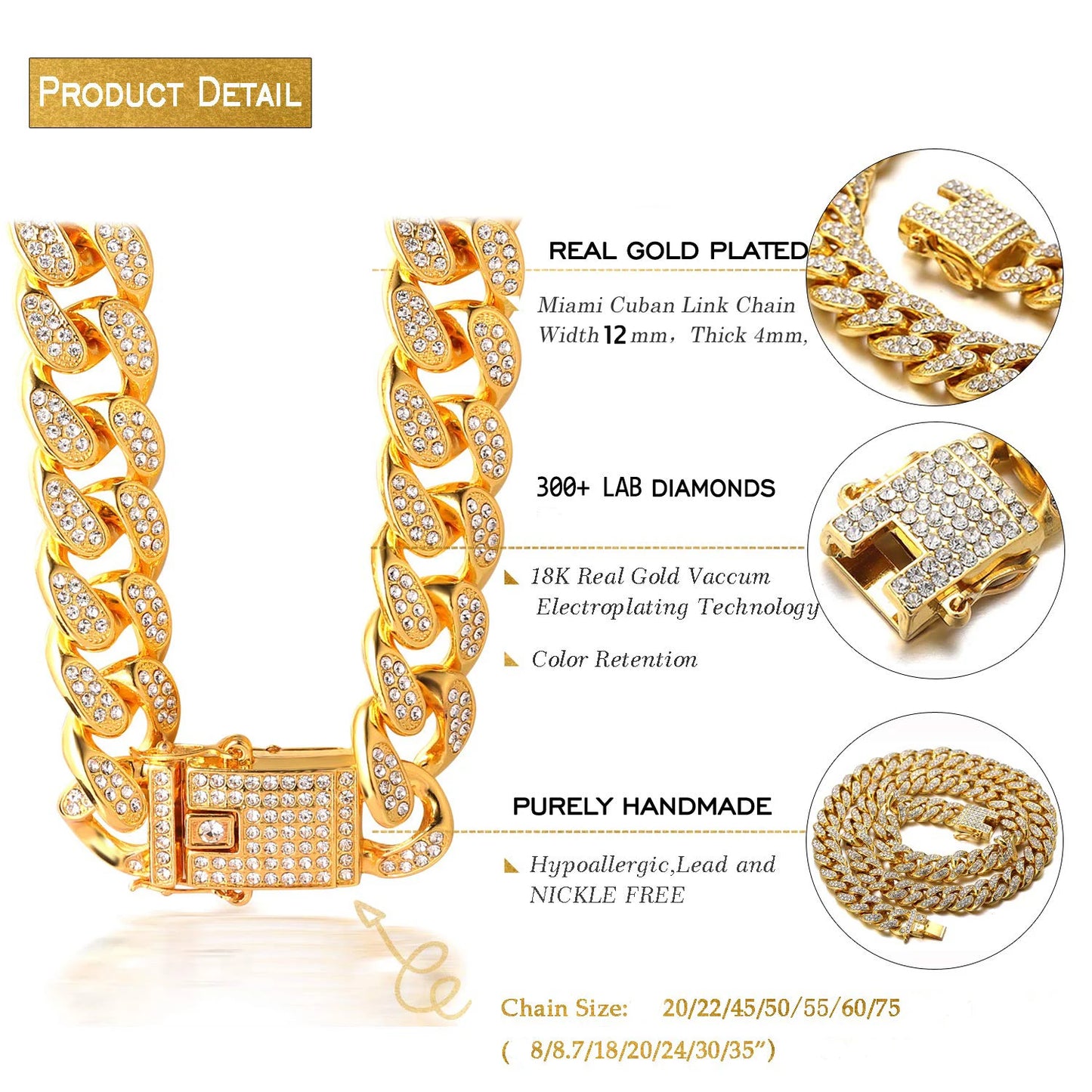 Luxury Gold Cat Necklace - Rhinestone Cuban Chain Collar for Cats & Puppies