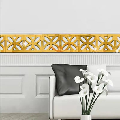 Acrylic Mirror Wall Sticker - Self-Adhesive Corner Line & Border Strip for Home Decor (5cm/10cm Width)