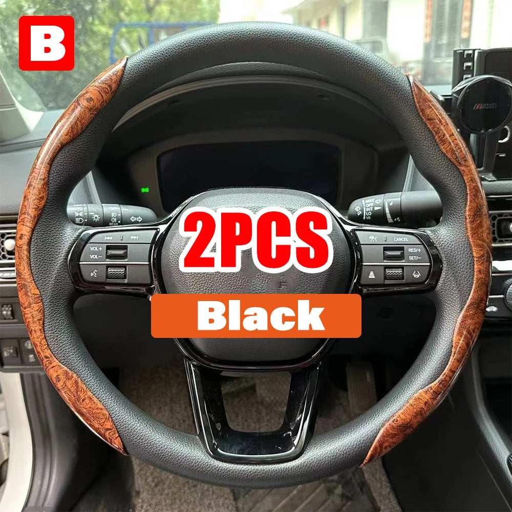 Universal 38cm Carbon Fiber Car Steering Wheel Cover - Non-slip Handle Booster & Protective Cover