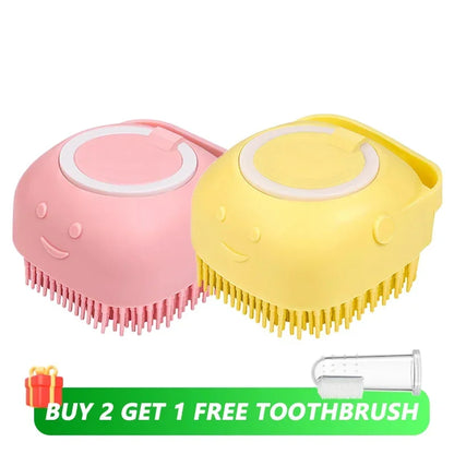 Silicone Pet Shampoo Dispenser & Massage Brush