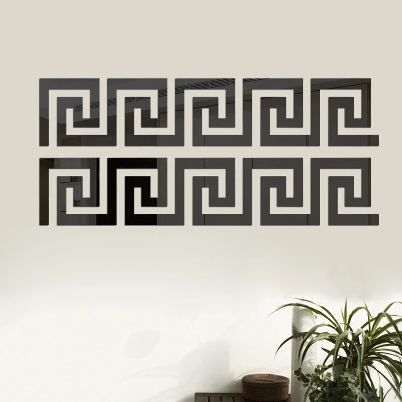 Acrylic Mirror Wall Sticker - Self-Adhesive Corner Line & Border Strip for Home Decor (5cm/10cm Width)