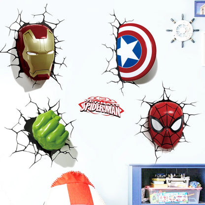 3D Avengers Wall Decal for Kids Room - Removable Superhero Wall Sticker