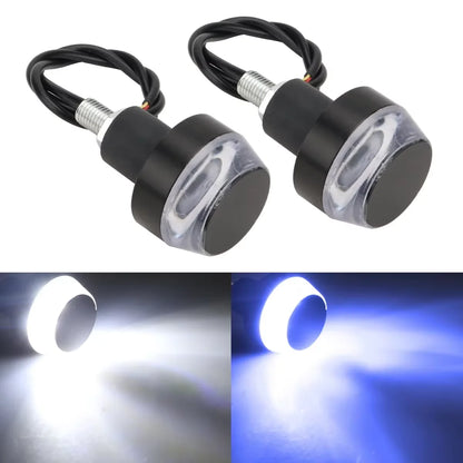 2Pcs Motorcycle LED Handlebar End Lights - Multi-Function Turn Signal, Brake & Parking Lights