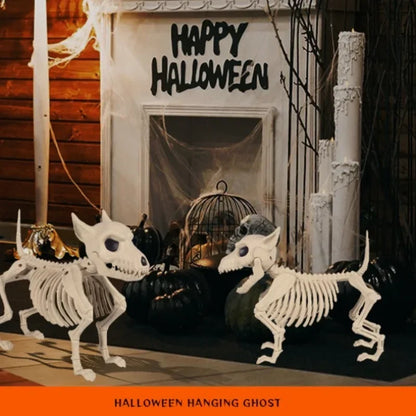 Creative Little Wolf Skeleton Halloween Decoration - Horror Animal Figurine for Indoor, Outdoor & Garden