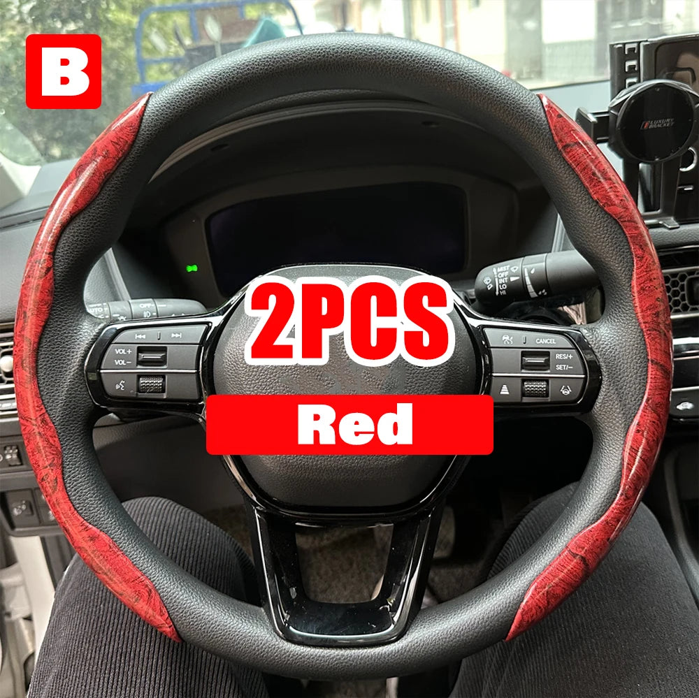 Universal 38cm Carbon Fiber Car Steering Wheel Cover - Non-slip Handle Booster & Protective Cover