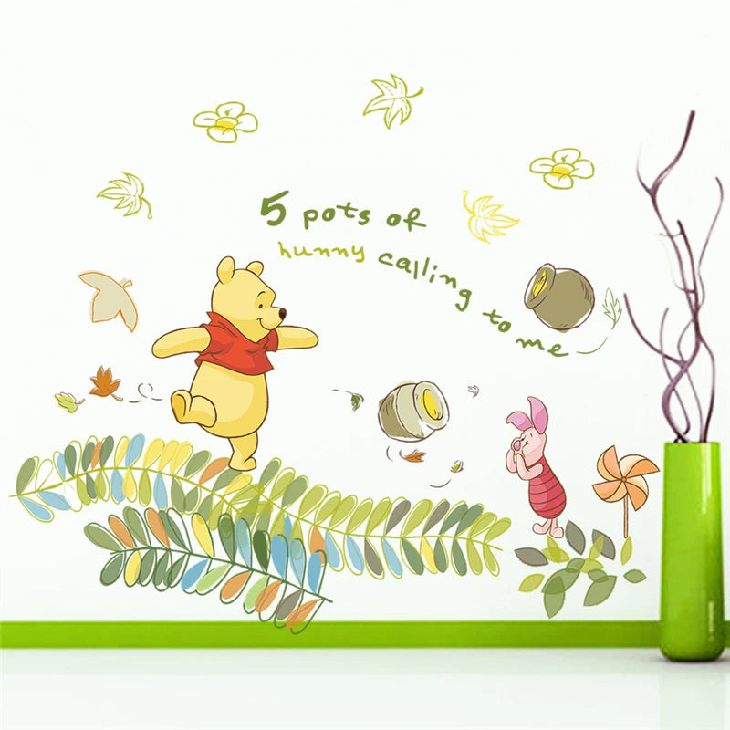Winnie the Pooh Wall Decal - Cute Cartoon Bear Wall Sticker for Kids' Room, Nursery & Bedroom Decor