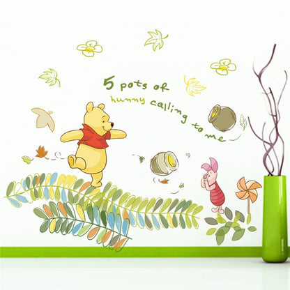 Winnie the Pooh Wall Decal - Cute Cartoon Bear Wall Sticker for Kids' Room, Nursery & Bedroom Decor