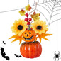 Autumn Pumpkin & Sunflower Tabletop Bonsai - Fall Decor for Halloween, Thanksgiving & Home