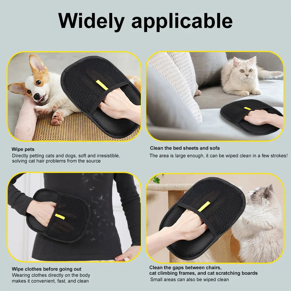 Gently Deshedding Pet Brush Glove for All Dogs & Cats