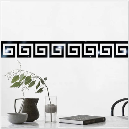 Acrylic Mirror Wall Sticker - Self-Adhesive Corner Line & Border Strip for Home Decor (5cm/10cm Width)