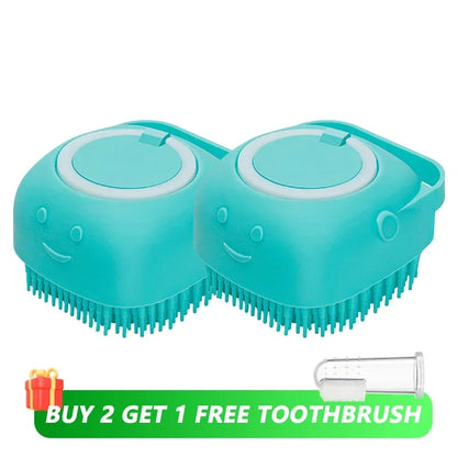 Silicone Pet Shampoo Dispenser & Massage Brush