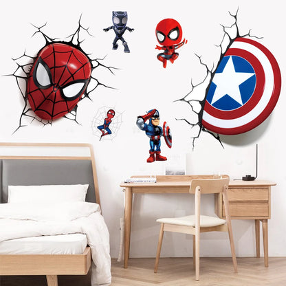 3D Avengers Wall Decal for Kids Room - Removable Superhero Wall Sticker
