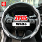 Universal 38cm Carbon Fiber Car Steering Wheel Cover - Non-slip Handle Booster & Protective Cover