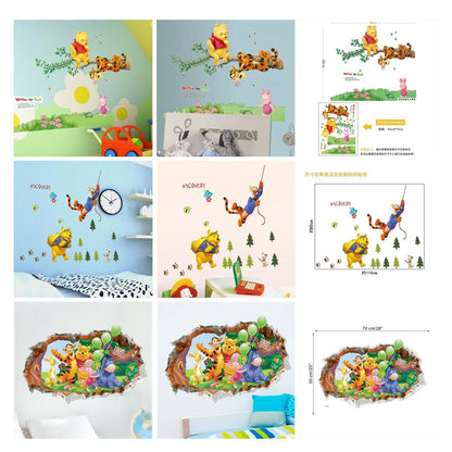 Winnie the Pooh Wall Decal - Cute Cartoon Bear Wall Sticker for Kids' Room, Nursery & Bedroom Decor