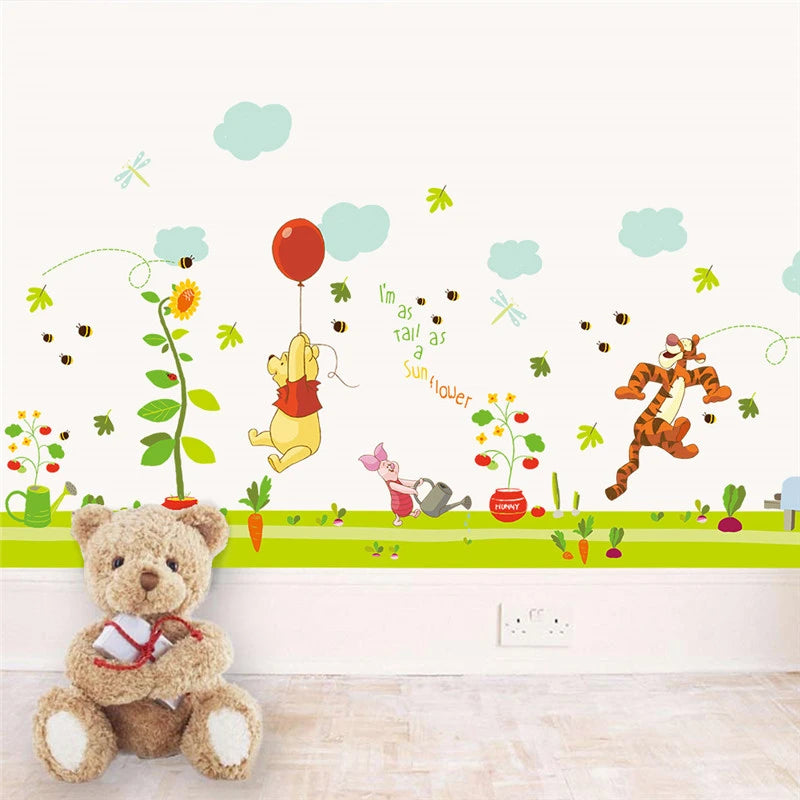 Winnie the Pooh Wall Decal - Cute Cartoon Bear Wall Sticker for Kids' Room, Nursery & Bedroom Decor