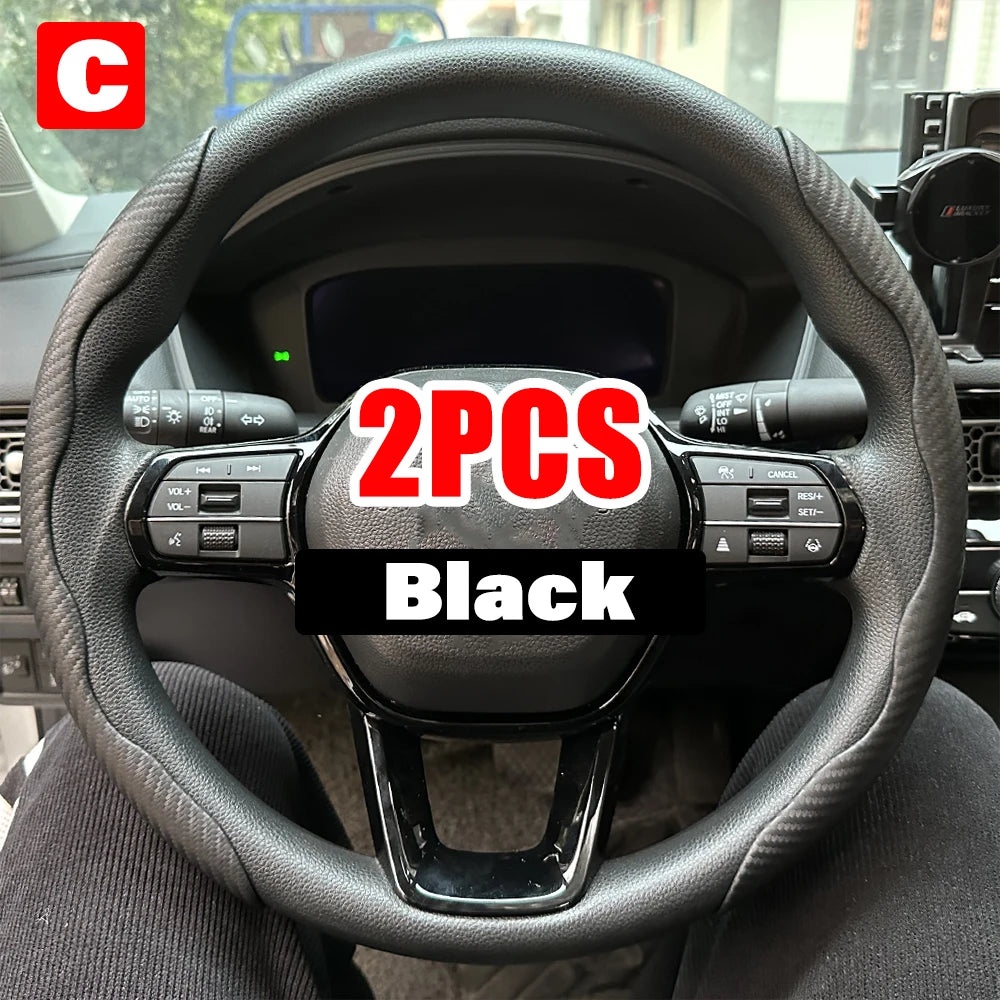 Universal 38cm Carbon Fiber Car Steering Wheel Cover - Non-slip Handle Booster & Protective Cover