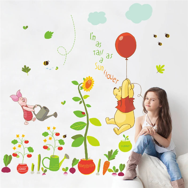 Winnie the Pooh Wall Decal - Cute Cartoon Bear Wall Sticker for Kids' Room, Nursery & Bedroom Decor