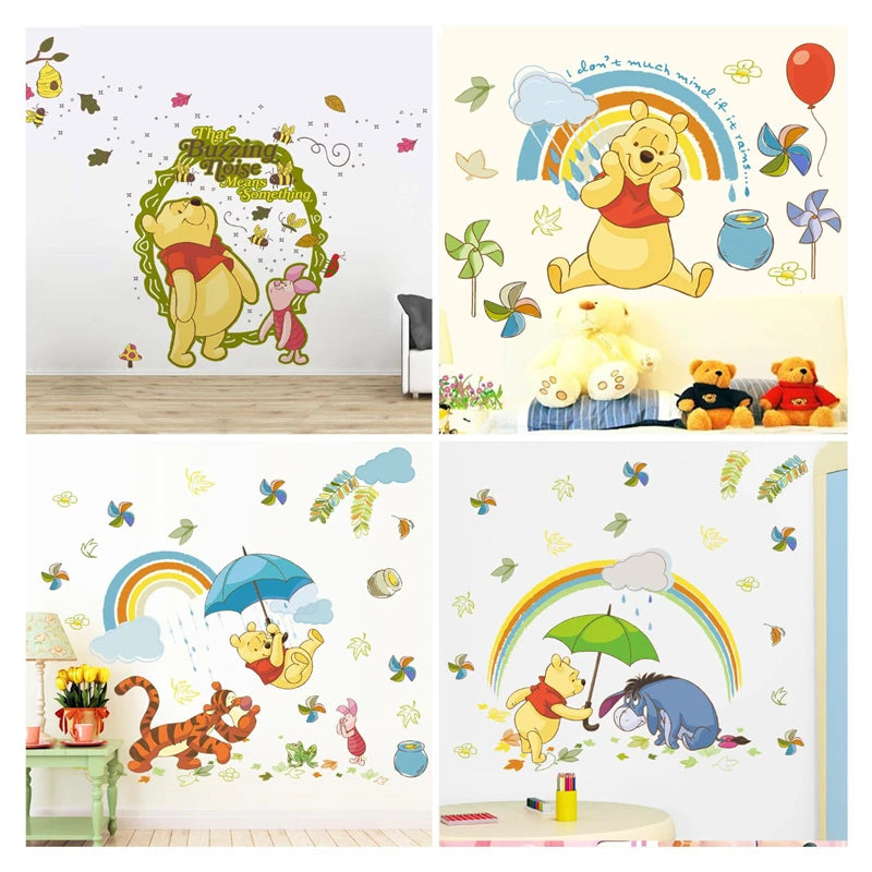 Winnie the Pooh Wall Decal - Cute Cartoon Bear Wall Sticker for Kids' Room, Nursery & Bedroom Decor