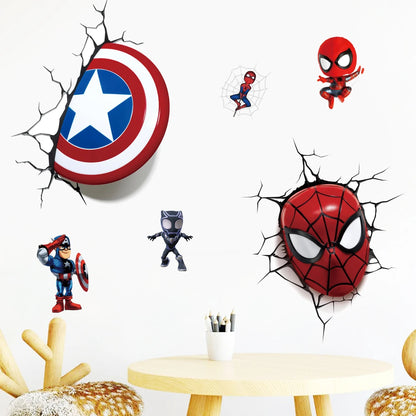 3D Avengers Wall Decal for Kids Room - Removable Superhero Wall Sticker