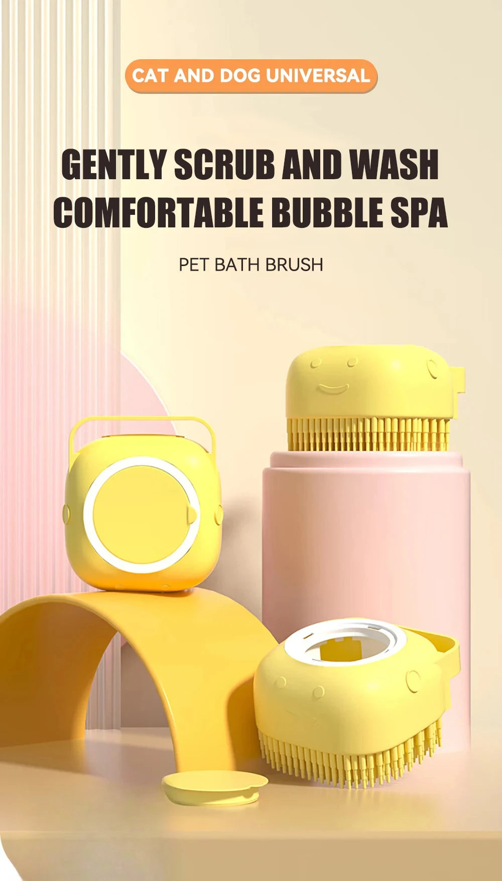 Silicone Pet Shampoo Dispenser & Massage Brush
