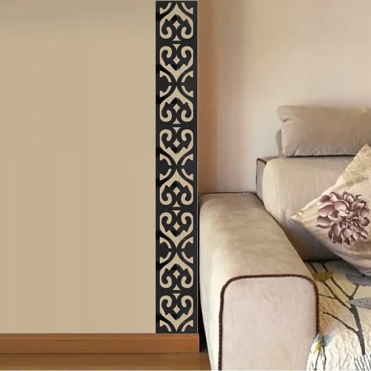 Acrylic Mirror Wall Sticker - Self-Adhesive Corner Line & Border Strip for Home Decor (5cm/10cm Width)