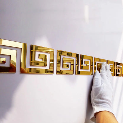 Acrylic Mirror Wall Sticker - Self-Adhesive Corner Line & Border Strip for Home Decor (5cm/10cm Width)