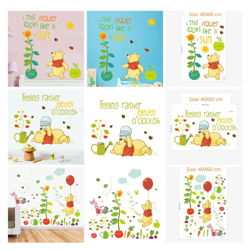 Winnie the Pooh Wall Decal - Cute Cartoon Bear Wall Sticker for Kids' Room, Nursery & Bedroom Decor