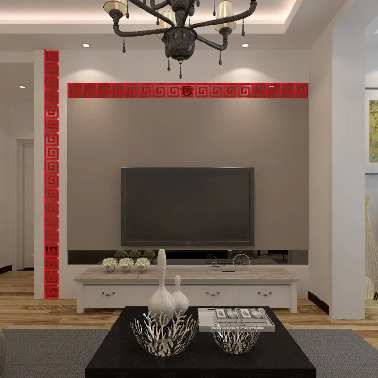 Acrylic Mirror Wall Sticker - Self-Adhesive Corner Line & Border Strip for Home Decor (5cm/10cm Width)