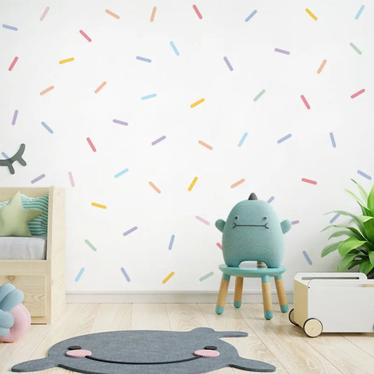 Scandinavian Style Confetti Wall Decals - Colorful, Self-Adhesive Stickers for Nursery & Kids' Room Decor