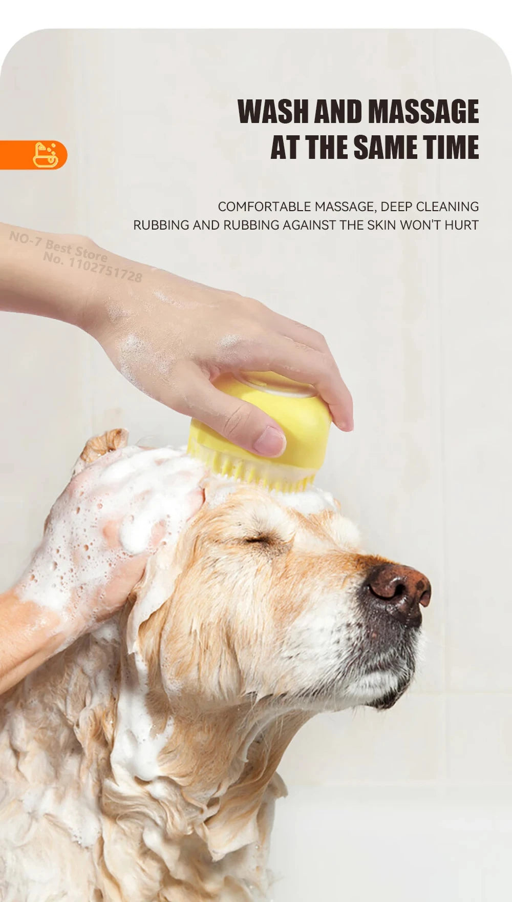 Silicone Pet Shampoo Dispenser & Massage Brush