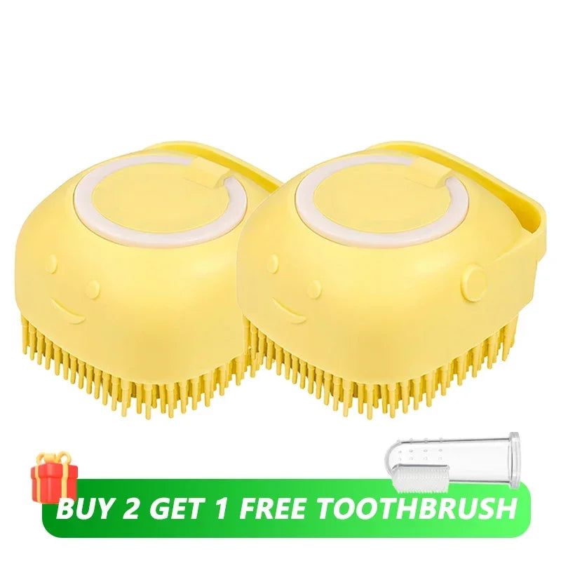 Silicone Pet Shampoo Dispenser & Massage Brush