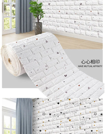 3D Peel and Stick Brick Wall Panels - Self-Adhesive & Waterproof Foam Wallpaper for Home Decor
