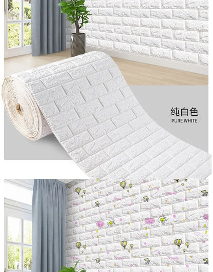3D Peel and Stick Brick Wall Panels - Self-Adhesive & Waterproof Foam Wallpaper for Home Decor
