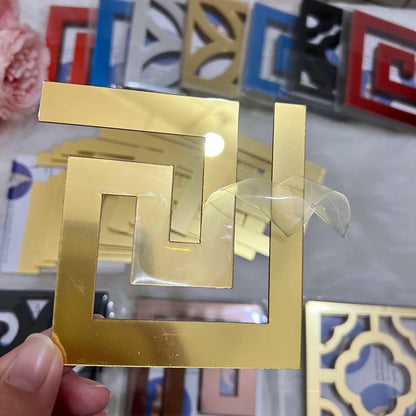 Acrylic Mirror Wall Sticker - Self-Adhesive Corner Line & Border Strip for Home Decor (5cm/10cm Width)