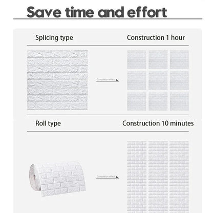 3D Peel and Stick Brick Wall Panels - Self-Adhesive & Waterproof Foam Wallpaper for Home Decor
