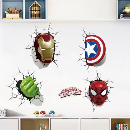 3D Avengers Wall Decal for Kids Room - Removable Superhero Wall Sticker