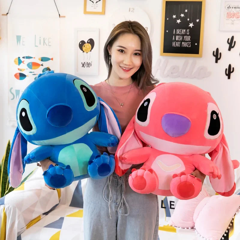 Giant Lilo & Stitch Plush Toy - 20-60cm Stuffed Cartoon Couple Models, Anime Plush Pillow