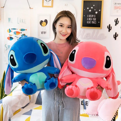 Giant Lilo & Stitch Plush Toy - 20-60cm Stuffed Cartoon Couple Models, Anime Plush Pillow